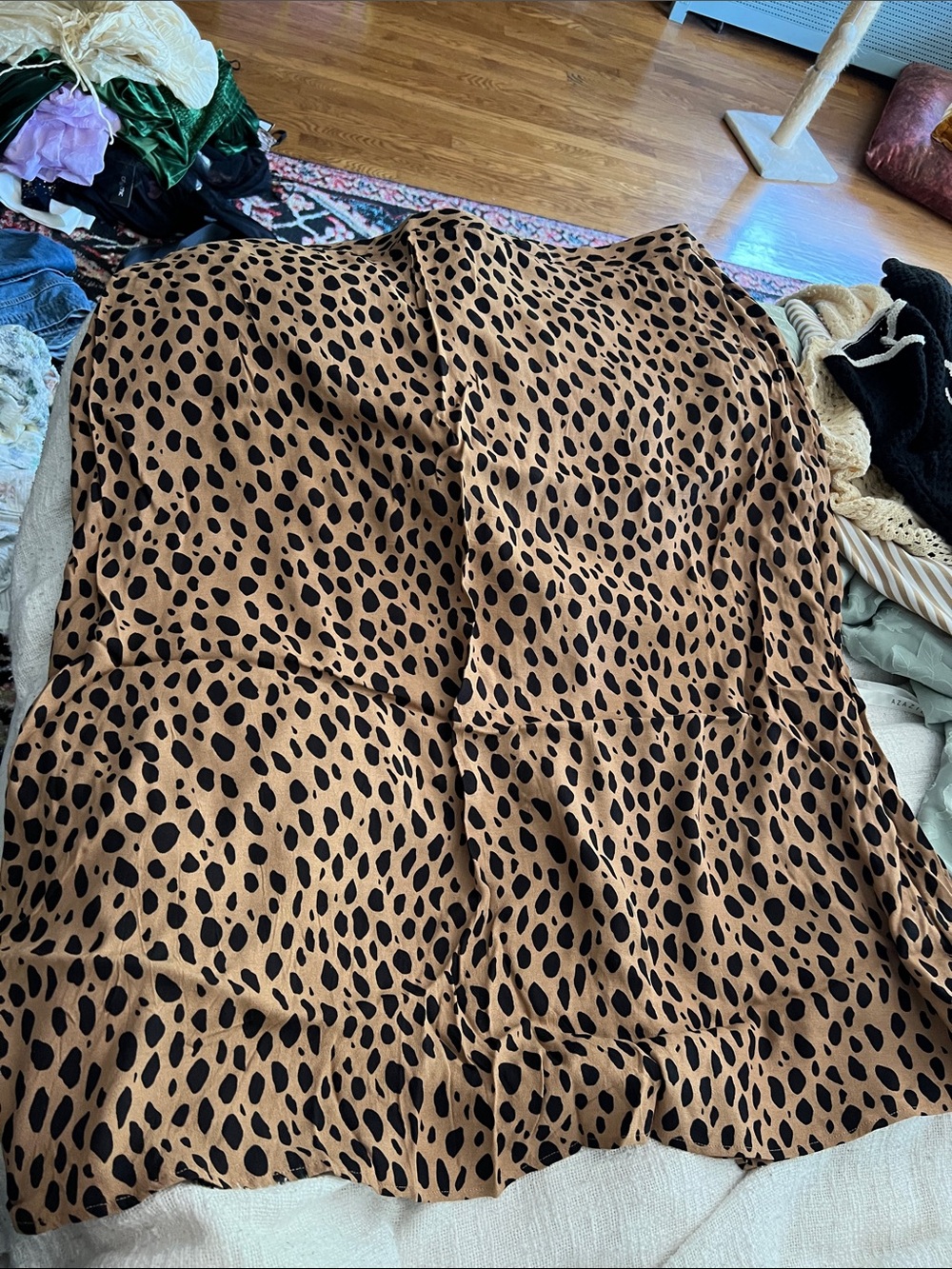 Reformation Tan Leopard Print Maxi Skirt